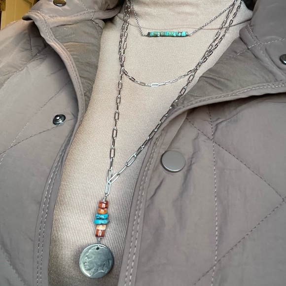 Turquoise bar necklace - Picture 2 of 3